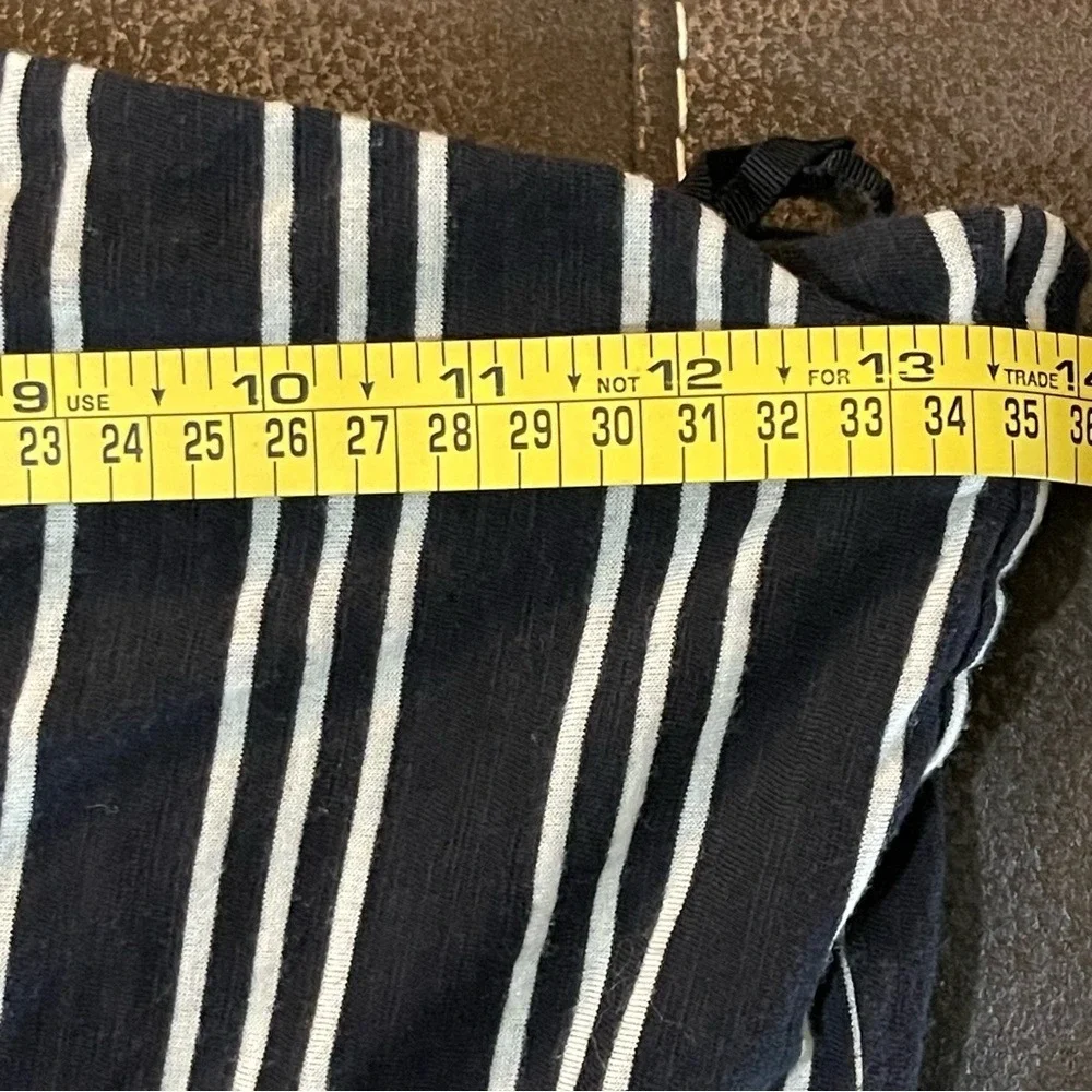 Maeve‎ One-Shoulder Navy and White Striped Dress